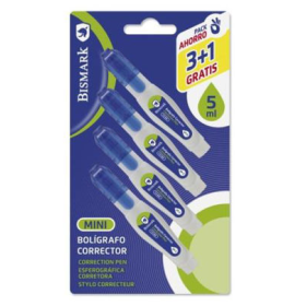 Bismark – Pack 4 Mini Bolígrafos Correctores (3+1 Gratis) – 5 ml