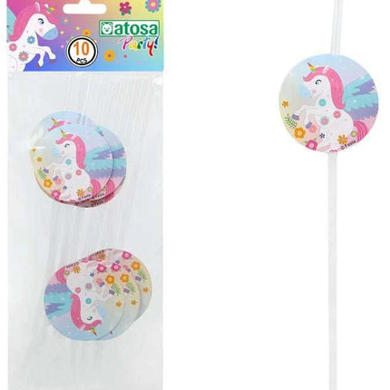 Pajitas de Unicornio (10 unidades) - Atosa Party - Bubaa