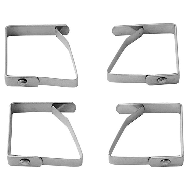 Set de Pinzas Sujeta Manteles de Acero Inoxidable (4 uds)