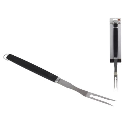 Tenedor BBQ de Acero Inoxidable con Mango Antideslizante Gerimport – 35 cm