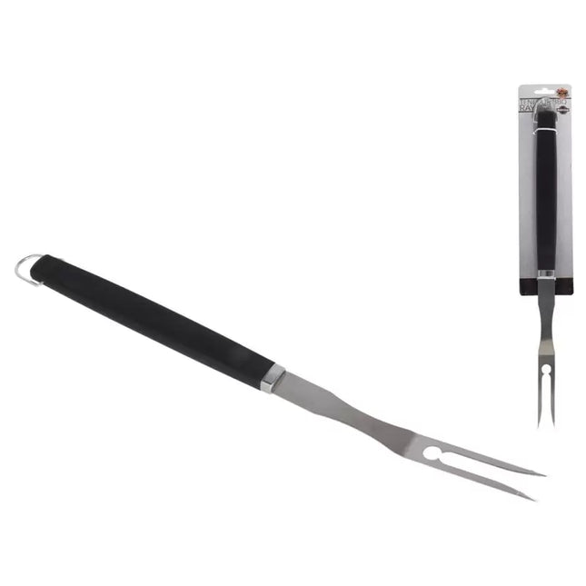 Tenedor BBQ de Acero Inoxidable con Mango Antideslizante Gerimport – 35 cm