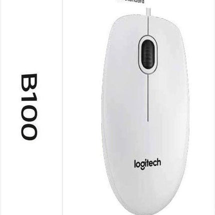 Ratón por Cable Logitech B100 Blanco – Compatible con Chromebook