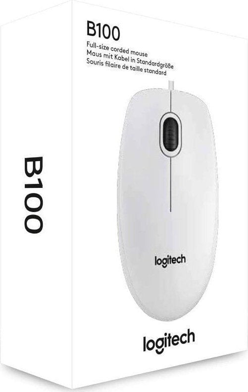 Ratón por Cable Logitech B100 Blanco – Compatible con Chromebook