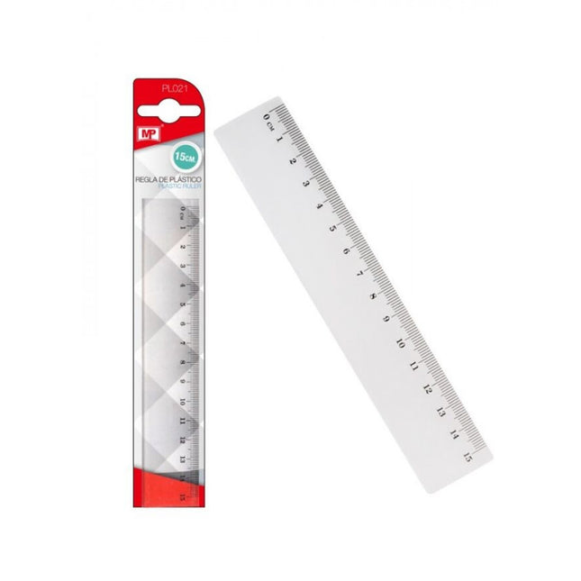 Regla de Plástico Transparente MP – 15 cm