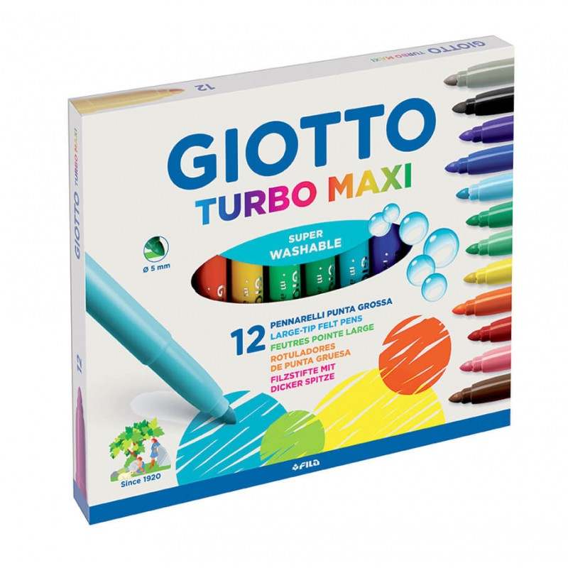 Rotuladores Giotto Turbo Maxi 12 Colores - Bubaa