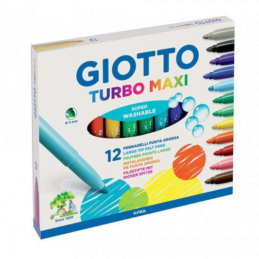 Rotuladores Giotto Turbo Maxi 12 Colores - Bubaa