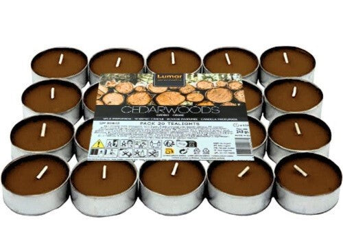 Velas Aromaticas Cedarwoods (Cedro) Lumar Aromatics - (20uds)