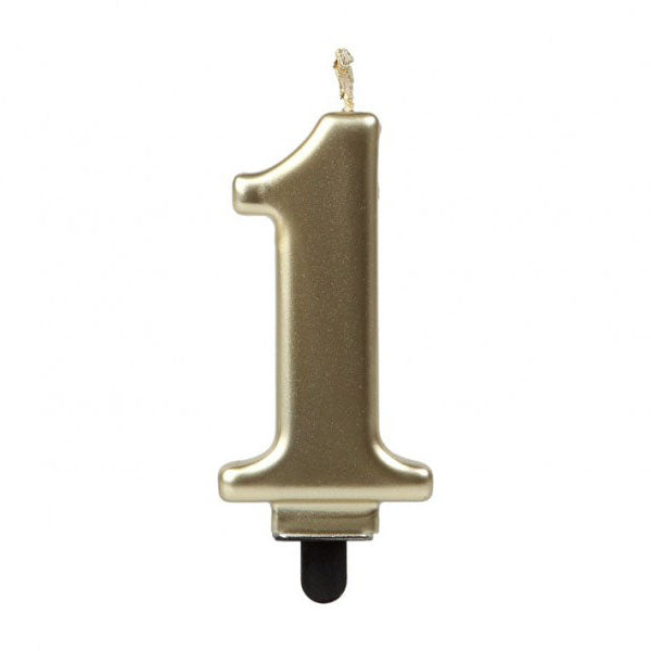Vela de Cumpleaños Numérica Nº1 Dorada Atosa